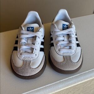 Adidas White and Black Kids' Baby Samba Sneakers